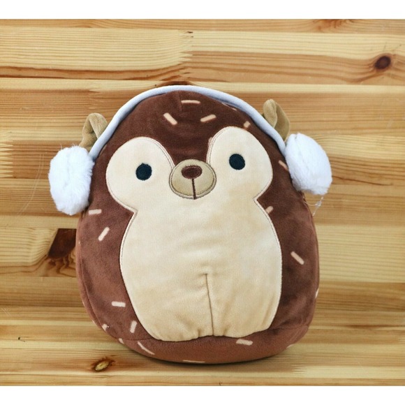 KELLYTOY SQUISHMALLOW Hedgehog W/earmuff 8" RARE Plush Animal - Picture 1 of 5